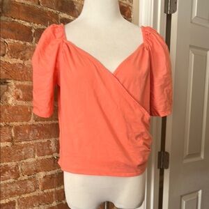 Anthropologie Coral Wrap Blouse